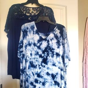 Rich Navy Blue Blouse & TieDye